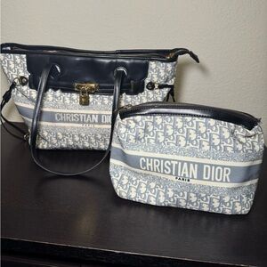 Dior Blue and White Women's Bag Set